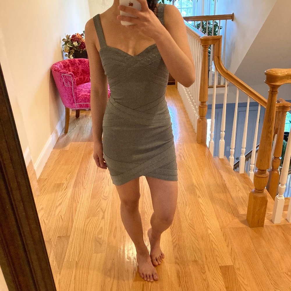 H&M Sparkly Gray/Silver BodyCon Dress Size 6